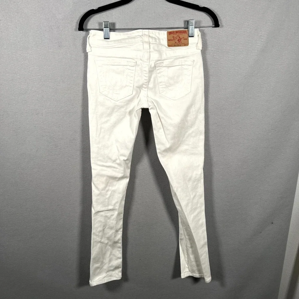 True‎ Religion Stella Jeans Girls 10 White Denim Cotton Light Wash Straight Leg